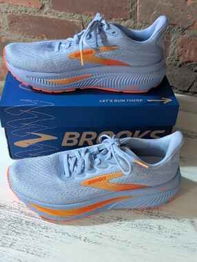 Brooks Women's Light Blue and Orange Athletic Sneakers